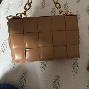 Vici Tan Woven Crossbody Bag